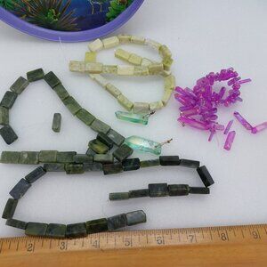 Tin Of Gemstone Beads For Crafts - Amazonite Jasper, Quartz, Pyrite & More